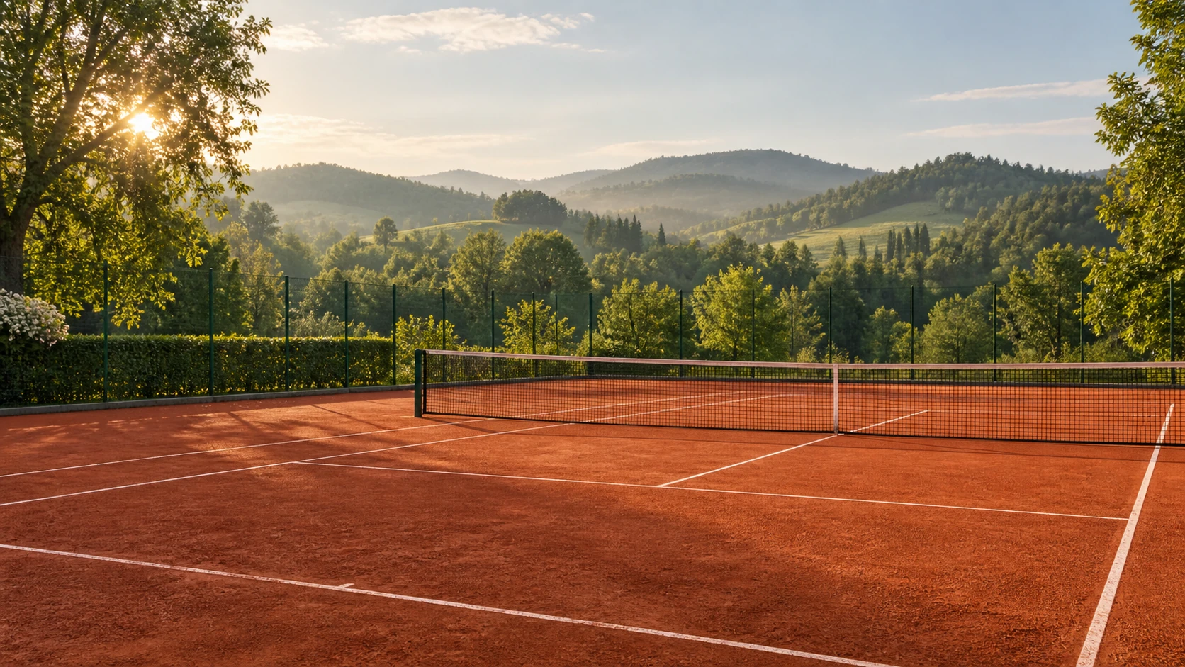 A morning
on the court.
